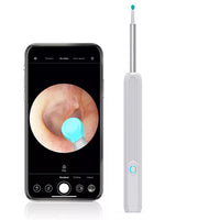 Visual Wax Removal Tool Kit with 3.3mm Camera HD Ear Scope Otoscope with Light White