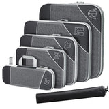 6-Piece Travel Compression Packing Bags Packing Organizers Black