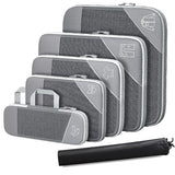 6-Piece Travel Compression Packing Bags Packing Organizers Grey