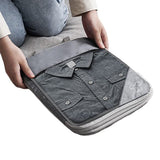 6-Piece Travel Compression Packing Bags Packing Organizers Grey