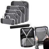 6-Piece Travel Compression Packing Bags Packing Organizers Black