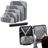 6-Piece Travel Compression Packing Bags Packing Organizers Grey