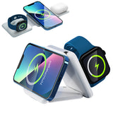 3-in-1 Magnetic Wireless Charger Stand Foldable Charging Station White