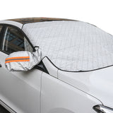 Car Windscreen Cover with Mirror Covers for Frost Snow Sun Protection Foldable All Season Front Window Cover