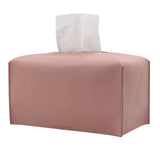Modern PU Leather Rectangular Tissue Box Dispenser Paper Storage Holder Napkin Box Pink