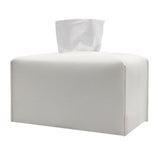 Modern PU Leather Rectangular Tissue Box Dispenser Paper Storage Holder Napkin Box White