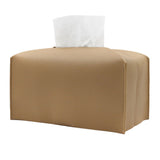 Modern PU Leather Rectangular Tissue Box Dispenser Paper Storage Holder Napkin Box Brown