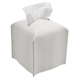 Square Tissue Box Dispenser Paper Storage Holder Napkin Case Organizer PU Leather Cover White