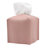 Square Tissue Box Dispenser Paper Storage Holder Napkin Case Organizer PU Leather Cover Pink