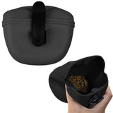 Pet Dog Silicone Training Treat Bag with Clip Pet Feeder Black