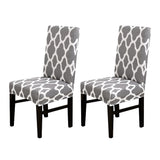 2Pcs Elastic Chair Covers Dining Chair Protective Covers Stretch Chair Slipcovers Grey