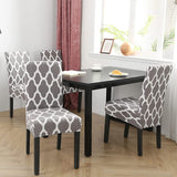 2Pcs Elastic Chair Covers Dining Chair Protective Covers Stretch Chair Slipcovers Grey