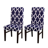 2Pcs Elastic Chair Covers Dining Chair Protective Covers Stretch Chair Slipcovers Navy Blue