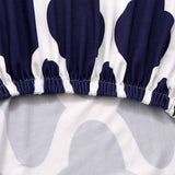 2Pcs Elastic Chair Covers Dining Chair Protective Covers Stretch Chair Slipcovers Navy Blue