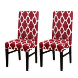 2Pcs Elastic Chair Covers Dining Chair Protective Covers Stretch Chair Slipcovers Wine Red