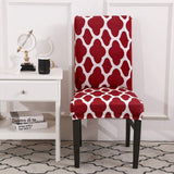 2Pcs Elastic Chair Covers Dining Chair Protective Covers Stretch Chair Slipcovers Wine Red