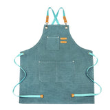 Cotton Apron with Pockets for Kitchen Cooking Baking Turquoise