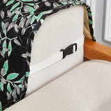 Leaves Printed T-Shaped Sofa Cover Non Slip Couch Cover Sofa Slipcover Furniture Protector Black
