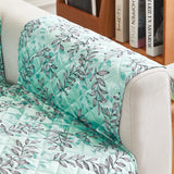 Leaves Printed T-Shaped Sofa Cover Non Slip Couch Cover Sofa Slipcover Furniture Protector Gyan