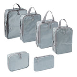 6Pcs Compression Packing Cubes Suitcase Organizer Bag Luggage Storage Bag Grey