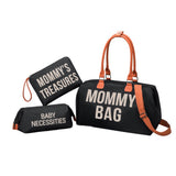 3Pcs Mommy Bag Baby Diaper Bag Large Functional Travel Overnight Pregnancy Bag Black
