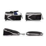 Set of 3Pcs Travel Compressible Packing Cube Pouch Clothes Storage Bags Suitcase Luggage Organizer Black