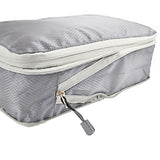 Set of 3Pcs Travel Compressible Packing Cube Pouch Clothes Storage Bags Suitcase Luggage Organizer Grey