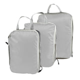 Set of 3Pcs Travel Compressible Packing Cube Pouch Clothes Storage Bags Suitcase Luggage Organizer Grey