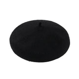 Women's Wool Beret Hat Classic French Style Newsboy Hat Cap Winter Warm Black