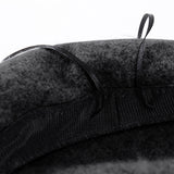 Women's Wool Beret Hat Classic French Style Newsboy Hat Cap Winter Warm Black