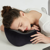 Travel Neck Pillow for Airplane Memory Foam Sleeping Pillow with Eyemask and Earplugs Black