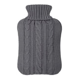 33 x 22cm Hot Water Bag Cover Solid Color Hot Water Pouch Protective Cover Dark Grey