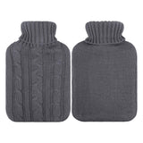 33 x 22cm Hot Water Bag Cover Solid Color Hot Water Pouch Protective Cover Dark Grey