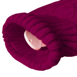 33 x 22cm Hot Water Bag Cover Solid Color Hot Water Pouch Protective Cover Rose Red