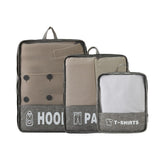 3Pcs Set Expandable Compression Packing Cubes Travel Organizer Grey