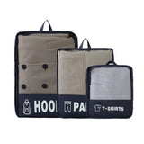 3Pcs Set Expandable Compression Packing Cubes Travel Organizer Navy