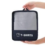 3Pcs Set Expandable Compression Packing Cubes Travel Organizer Navy
