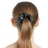 3Pcs Sleep Set Imitation Silk Pillowcase Eye Mask Scrunchie Black