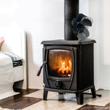 6 Blade Fireplace Fan Heat Self-Powered Wood Stove Top Burner Silent Eco Warming Device