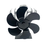 6 Blade Fireplace Fan Heat Self-Powered Wood Stove Top Burner Silent Eco Warming Device