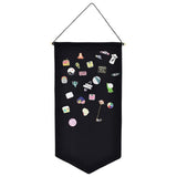 53x26.7cm Wall Hanging Badge Brooch Jewelry Storage Case Canvas Display Banner Stand Pin Collection Organizer Holder Black