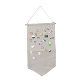 53x26.7cm Wall Hanging Badge Brooch Jewelry Storage Case Canvas Display Banner Stand Pin Collection Organizer Holder White