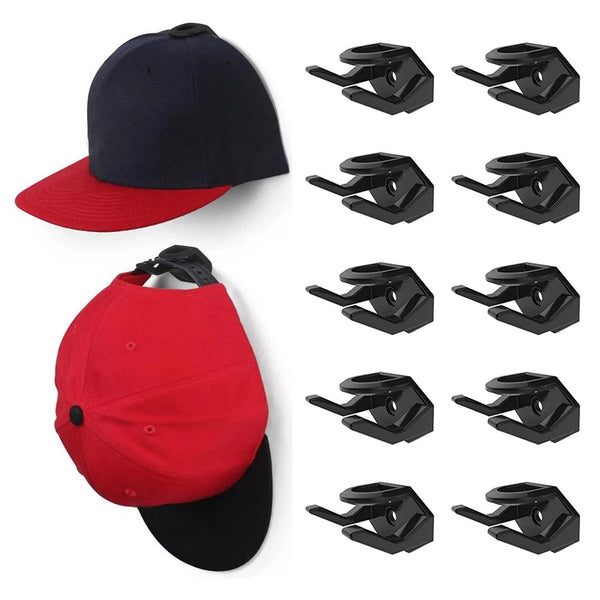 10 Packs Hat Rack for Baseball Caps Black