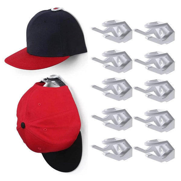 10 Packs Hat Rack for Baseball Caps White