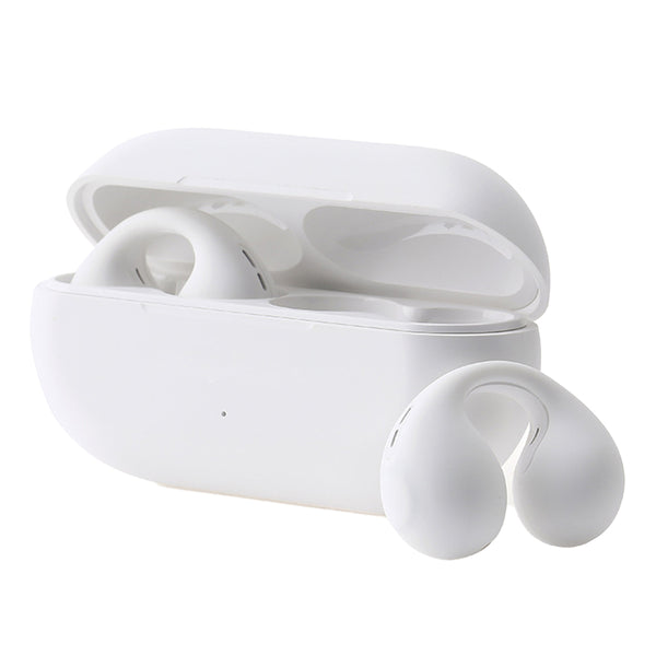 Wireless Bluetooth Headphones Ear Clip Bone Conduction Earphones Sports Earbuds White