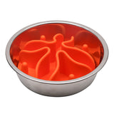 Pet Dog Slow Feeder Insert Pad Dog Bowls Silicone Slow Eating Puppy Food Bowl Pad Orange