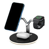 3-in-1 Fast Charging Station Wireless Charging Stand Charger Dock Black