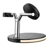 3-in-1 Fast Charging Station Wireless Charging Stand Charger Dock Black