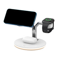 3-in-1 Fast Charging Station Wireless Charging Stand Charger Dock White