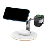 3-in-1 Fast Charging Station Wireless Charging Stand Charger Dock White